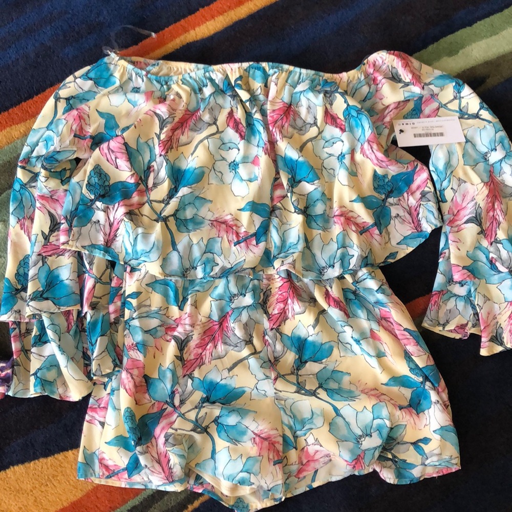 Floral off the shoulder romper